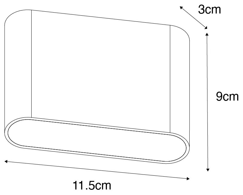 Modern kültéri fali lámpa rozsdabarna 11,5 cm LED-del IP65 - Batt