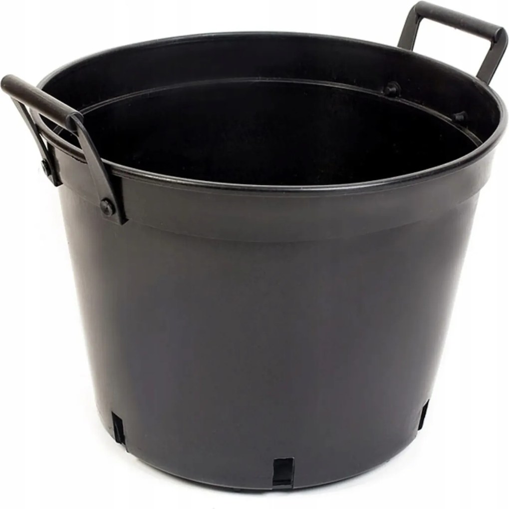 Fekete kerek virágtartó 20 L Nagy Virágtartó Felső átmérő: 36 cm