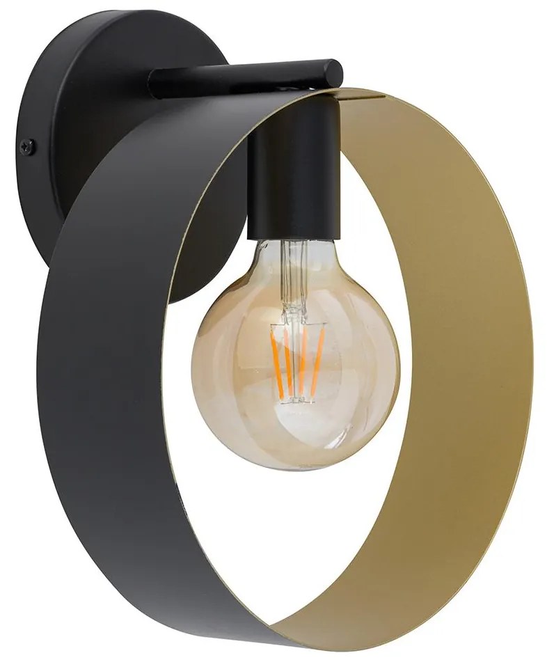 Fali lámpa HAPPY 1xE27/60W/230V fekete/arany