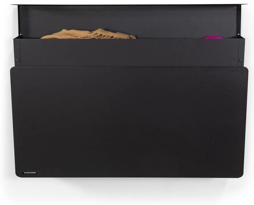 Fekete fém billenő ajtós-függő cipőtartó 78x48x13 cm Luigi – Spinder Design