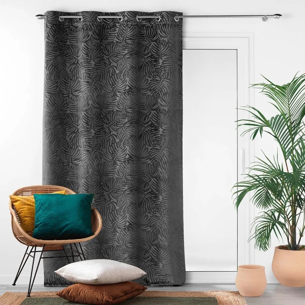 Antracitszürke bársony függöny 140x240 cm Analia – douceur d'intérieur