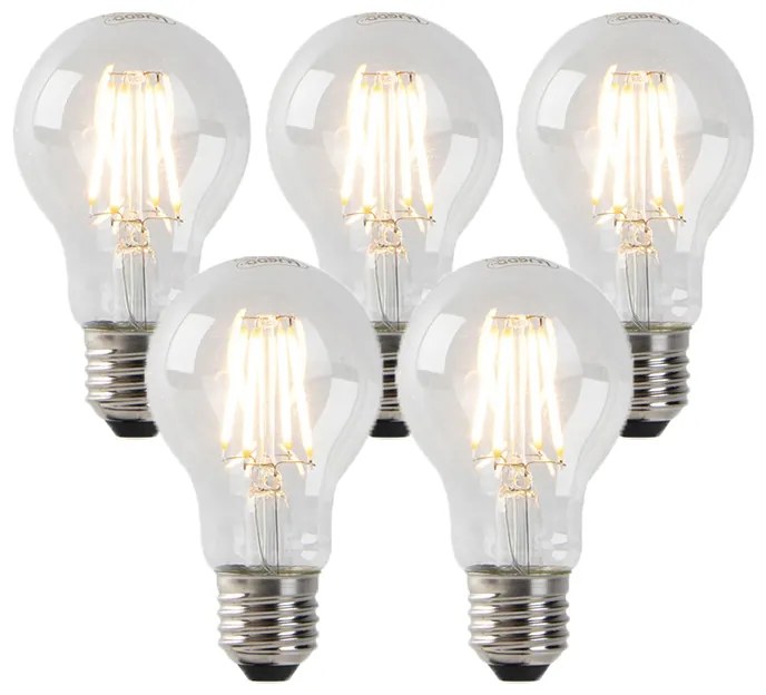 5 db-os készlet, dimmelhető E27 LED izzó, átlátszó üveg, 4W, 320lm, 2200K