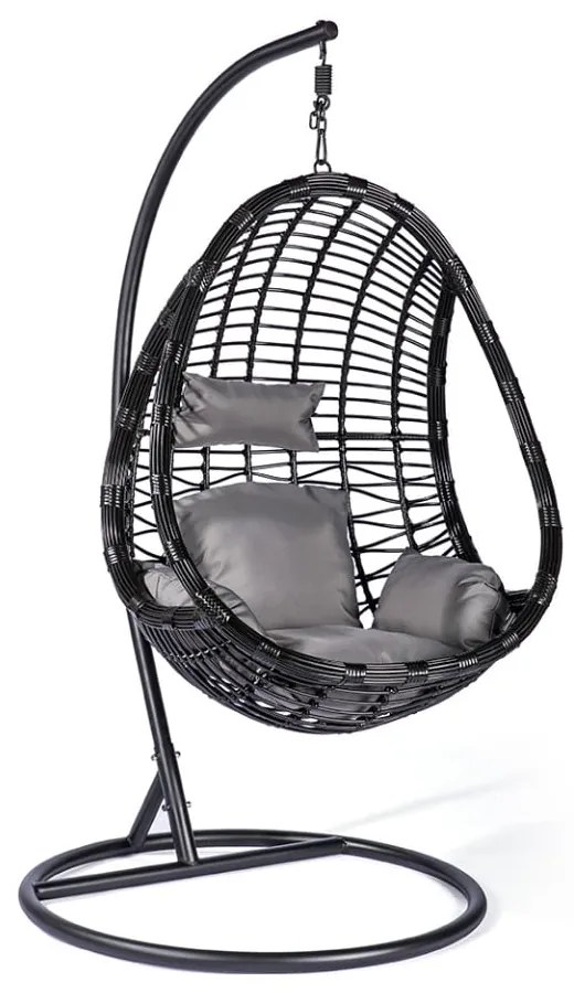 Tahiti sötétszürke műrattan függőfotel - Bonami Selection