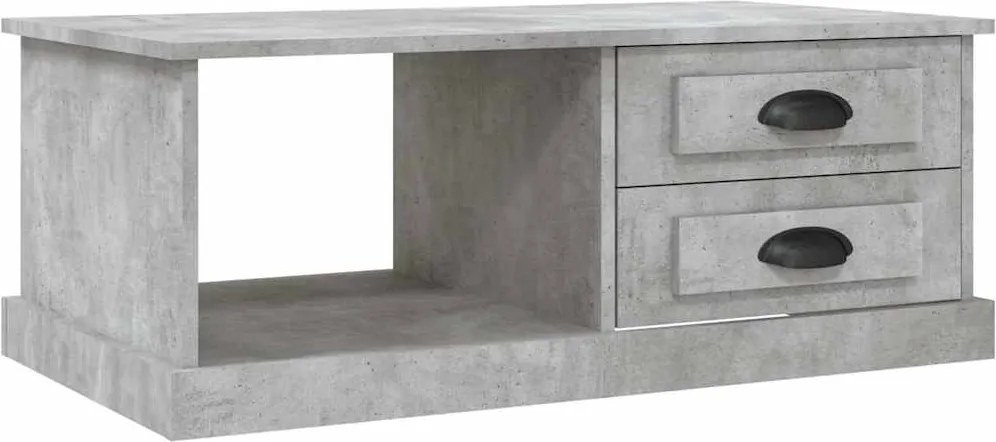vidaXL betonszürke szerelt fa dohányzóasztal 90 x 50 x 35 cm