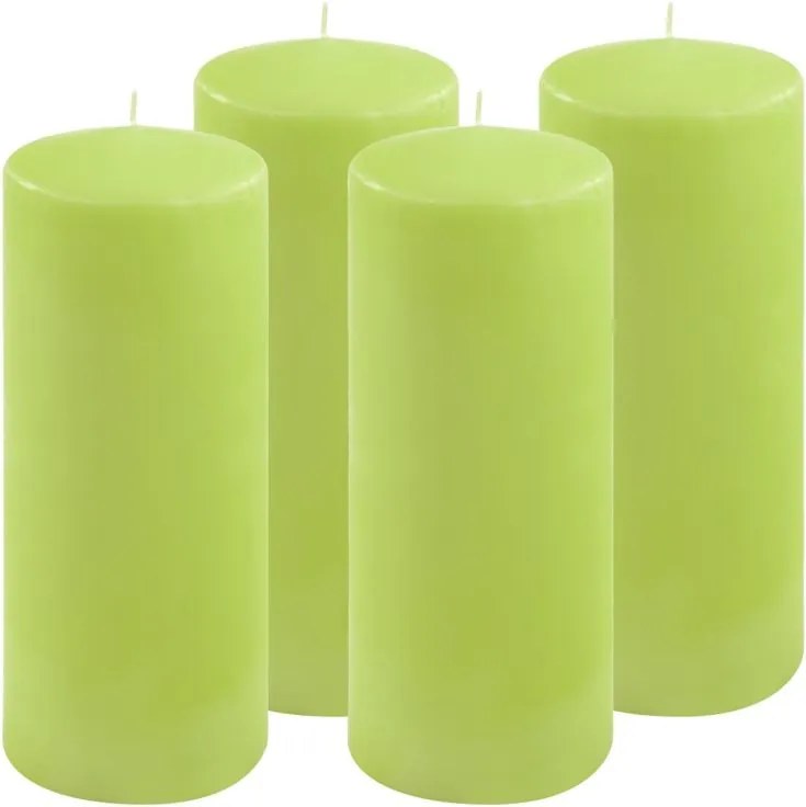 Gyertya készlet 25 cm Ø 10 cm 4 db világoszöld