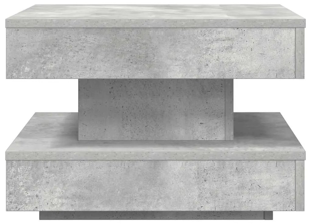 betonszürke dohányzóasztal 360 fokban forgatható 50x50x34,5 cm