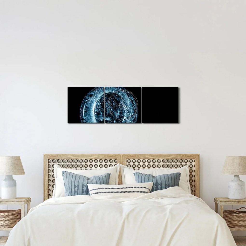 Egy jég csepp képe (órával) (90x30 cm)