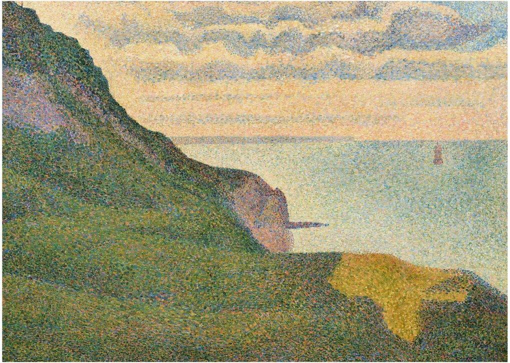 Üveg kép - Georges Seurat, Seascape at Port-en-Bessin, Normandy, reprodukciók (70x50 cm)