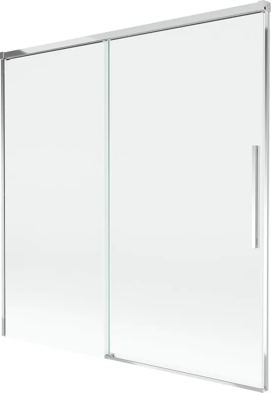 Mexen Rox 2-szárnyas, 160 x 150 cm-es átlátszó, krómozott toló-fürdőkád paraván - 8C9-160-001-01-00
