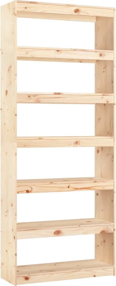 vidaXL tömör fenyőfa könyvszekrény/térelválasztó 80 x 30 x 199,5 cm