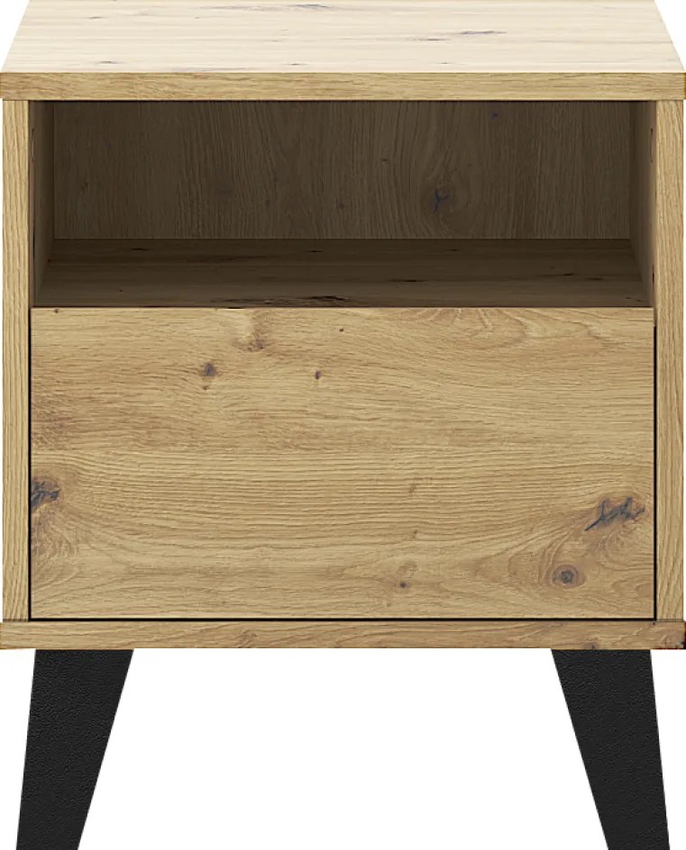 Éjjeliszekrény, artisan tölgy, BOGAN NEW 1S