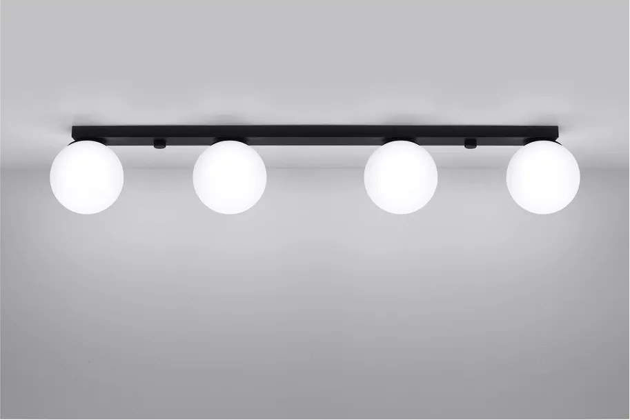 Fekete mennyezeti lámpa üveg búrával ø 12 cm Umerta – Sollux