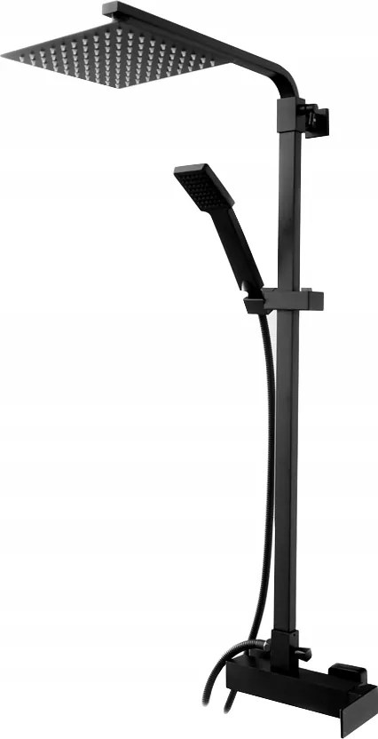 Fekete Zuhany Szett Csaptelep Esőztető Cube