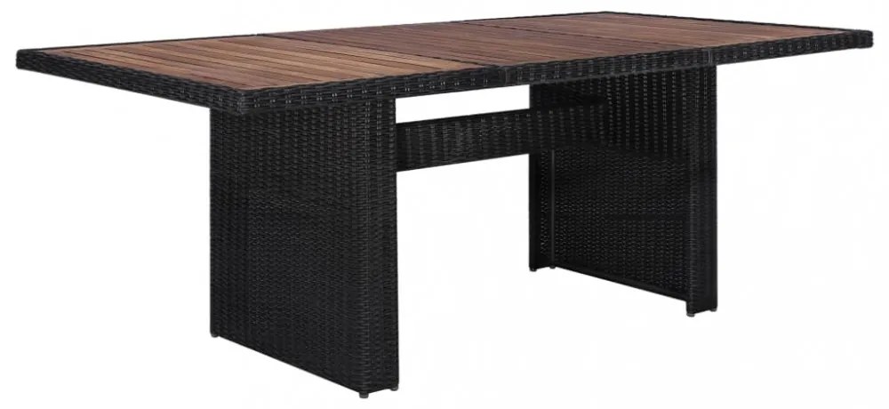 7 részes fekete kültéri polyrattan étkezőgarnitúra