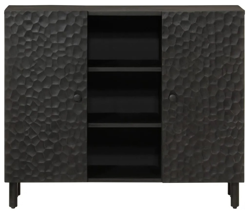 fekete tömör mangófa tálalószekrény 90 x 33 x 75 cm