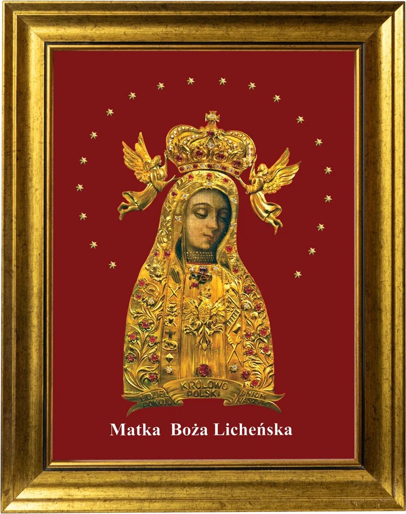 Lichen Istenanya Szakrális Kép Arany Díszített Keretben 30X40