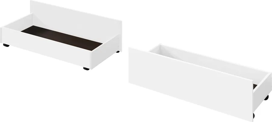 2 darab, kihúzható ágy alatti tároló, fehér, MIDEA