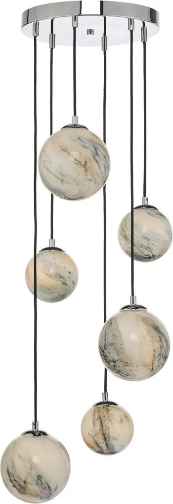 DAR LIGHTING MIK0650 MIKARA Többágú Függesztett Lámpa Csiszolt Króm, Sokszínű G9 IP20