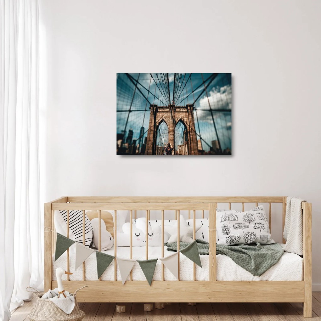 Kép - Brooklyn Bridge (üvegen) (70x50 cm)