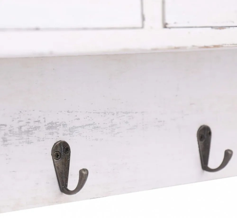 fehér fa fali fogas 50 x 10 x 34 cm