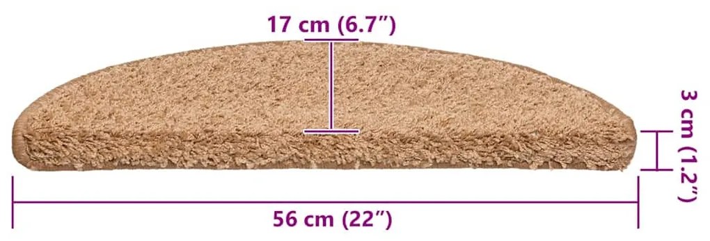 30 db bézs lépcsőszőnyeg 56x17x3 cm