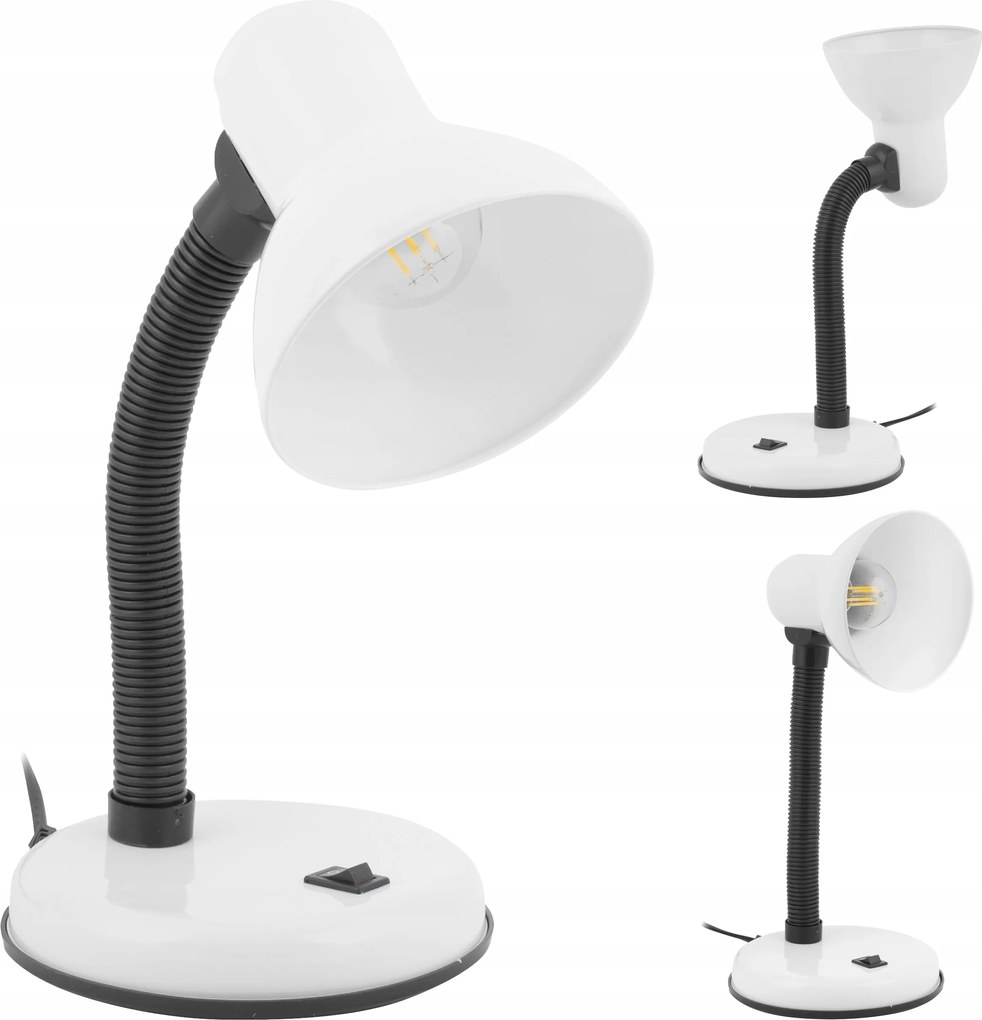 LED-es íróasztali lámpa fehér Állítható Iskolai olvasóasztal E27