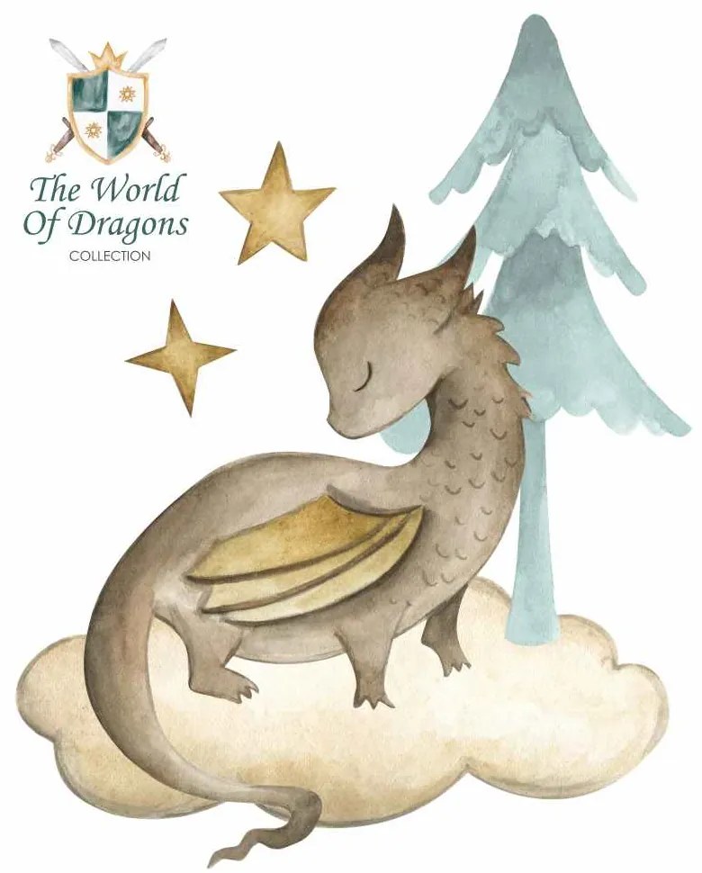 Gario Falmatrica gyerekeknek The world of dragons - sárkány a felhőn és egy fán Méret: 120 x 95 cm