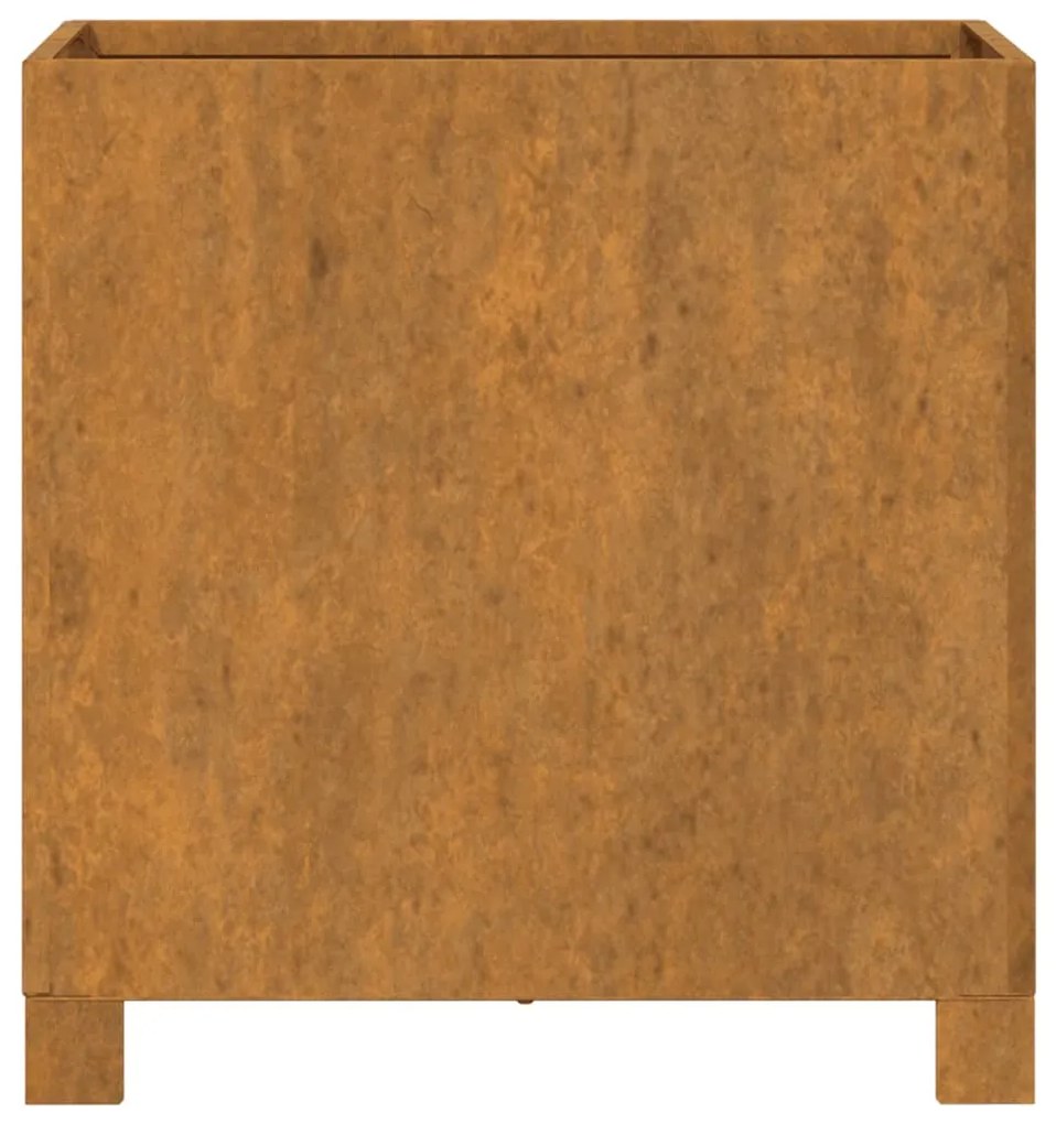 Rozsda színű corten acél növénytartó lábbal 42 x 40 x 43 cm