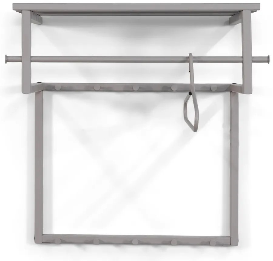 Szürkésbarna fém fali fogas polccal 76 cm Rizzoli – Spinder Design