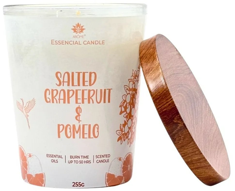 Arome Salted grapefruit & Pomelo gyertya üvegben, fém fedéllel 255g