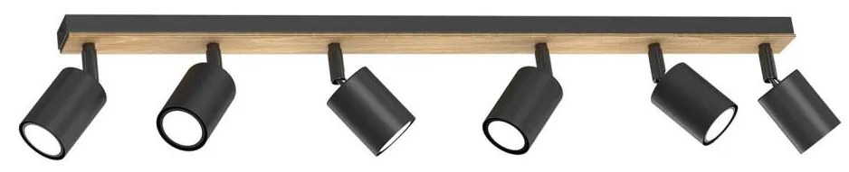 Spotlámpa TULON 6xGU10/8W/230V fekete/tölgy