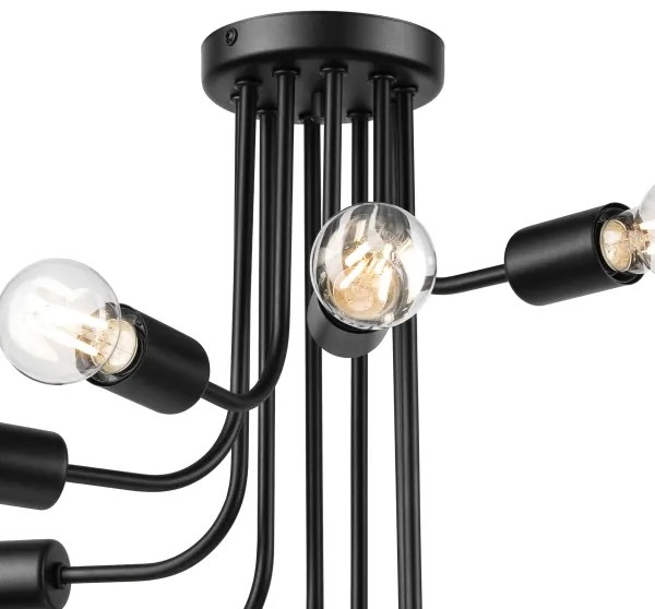 Felületre szerelhető csillár  TRINITY 10xE27/15W/230V fekete