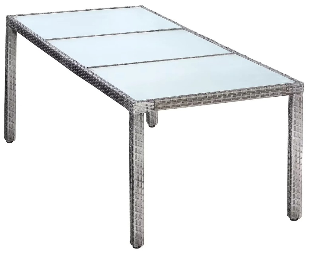 Casaria® Bali 1+8 kerti rattan bútor szett - szürke/antracit