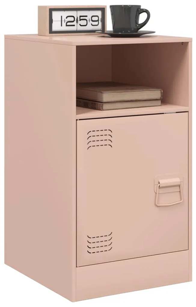 2 db rózsaszín acél éjjeliszekrény 34,5x39x62 cm