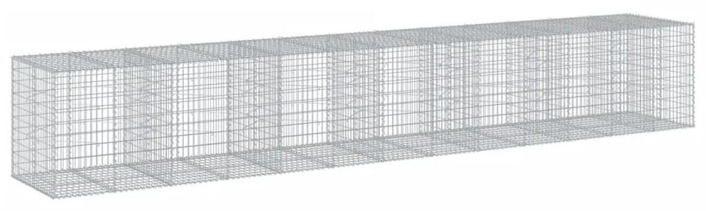 horganyzott vas gabion kosár fedéllel 650 x 100 x 100 cm