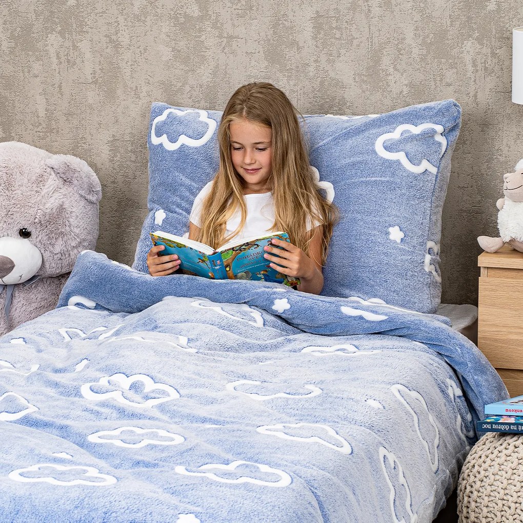 4Home Világító ágynemű mikroflanel Cloud , 140 x200 cm, 70 x 90 cm
