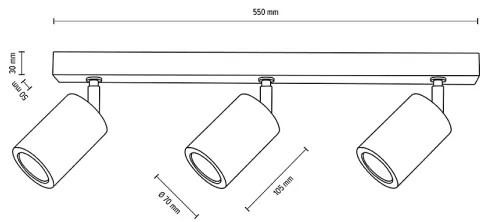 Spot-Light 3913174 - LED mennyezeti spotlámpa MATTI 3xGU10/5W/230V tölgy