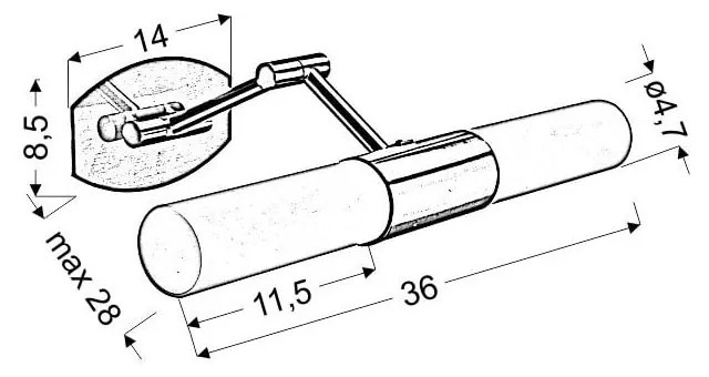 Szürke fali lámpa Jadet – Candellux Lighting