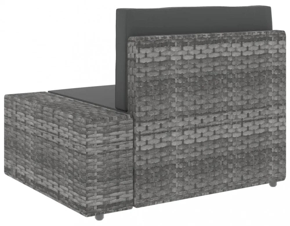 3 személyes szürke elemes polyrattan kanapé