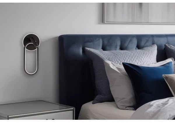 MONET LED fali lámpa 13W+2W, 230V, 3000/4000/6000K, fekete