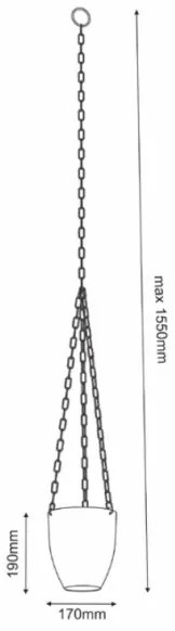 Lógó virágcserép 155x17 cm fekete