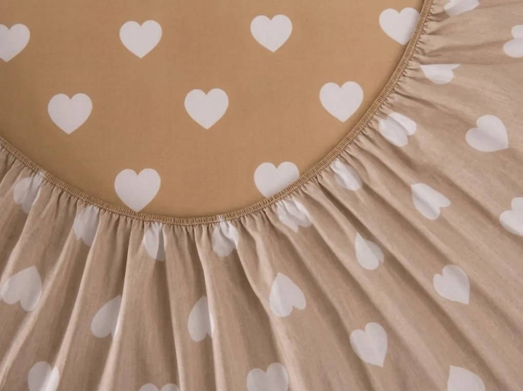 Mikroszálas lepedő CARAMHEART barna 90x200 cm