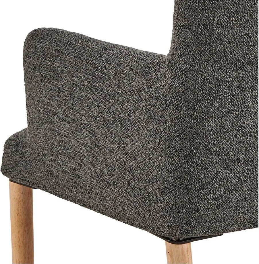 Szürke kárpitozott karfás étkezőfotel Zoe – Actona