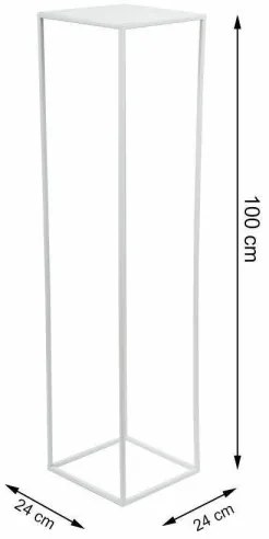 Virágállvány 100x24 cm fehér