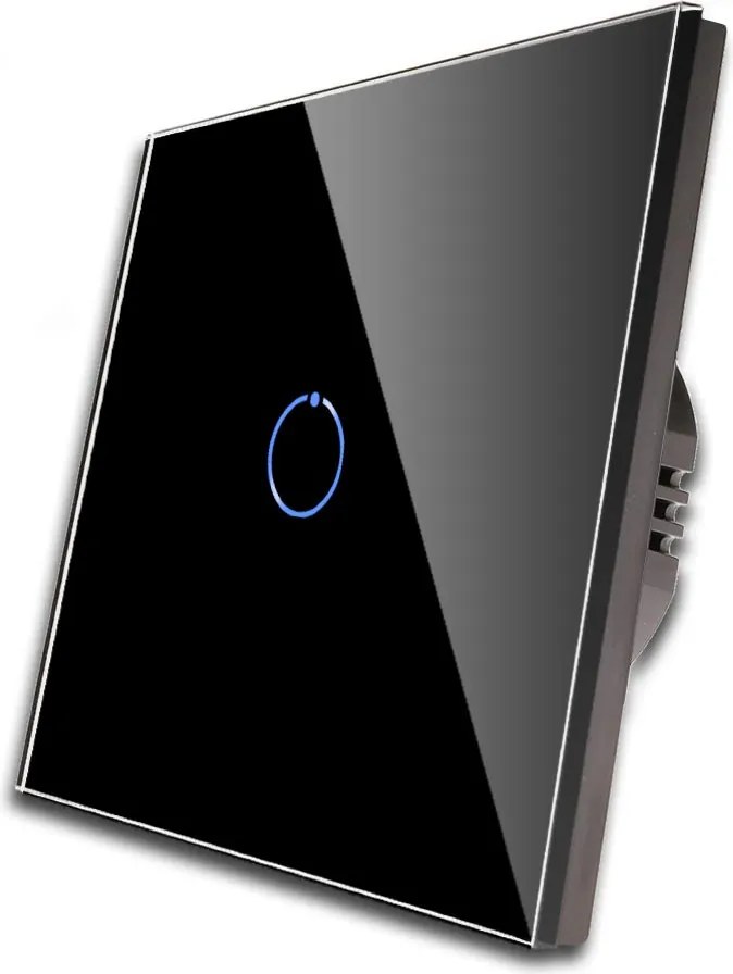 Érintőképernyős üveg kapcsoló fali lámpa kapcsoló fekete