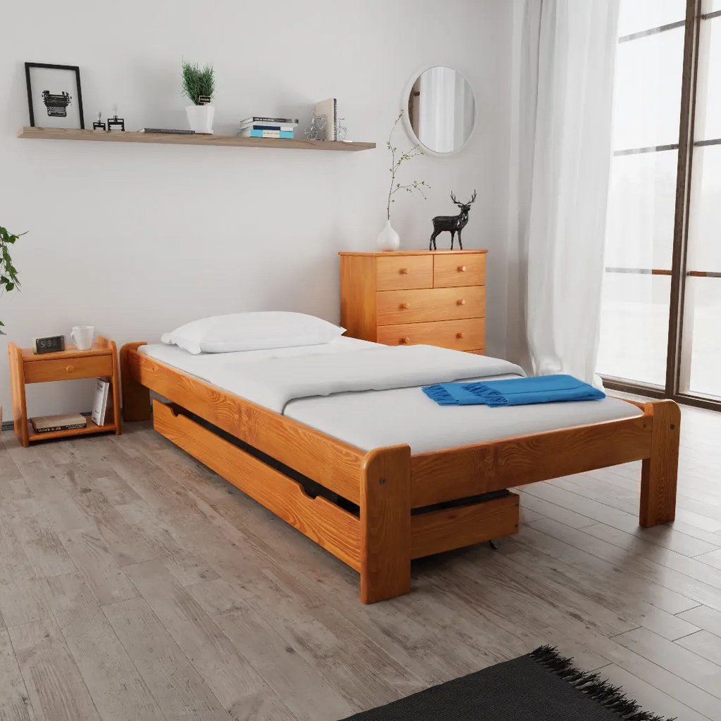 ADA ágy 90x200 cm, égerfa Ágyrács: Ágyrács nélkül, Matrac: Matrac nélkül