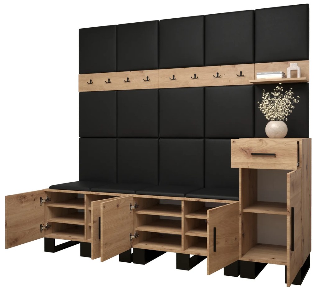 Előszobabútor Amanda 8 (artisan tölgy + rózsaszín). 1085921