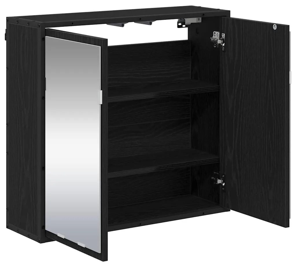 Fürdőszobai tükörszekrény Musta tammi 65 x 20 x 60 cm Faanyag