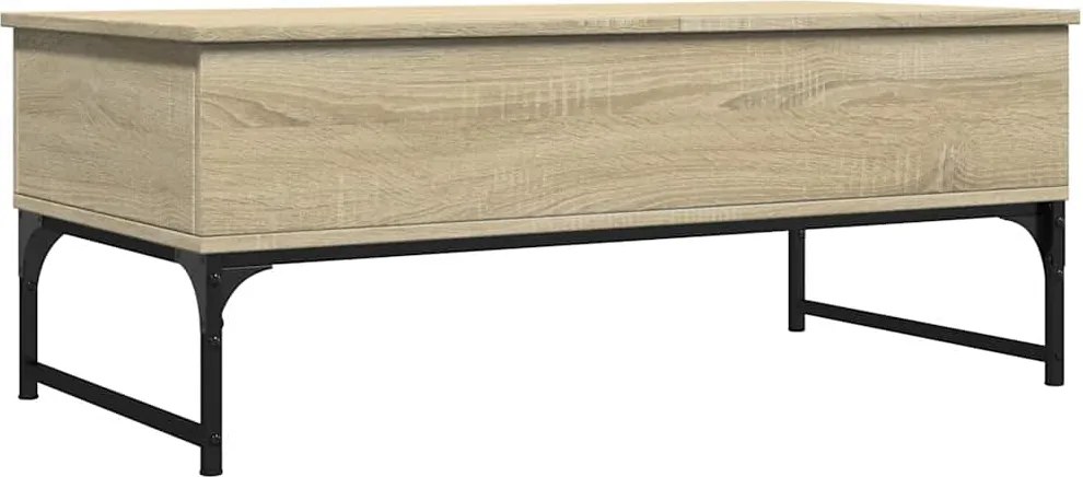 vidaXL sonoma tölgy szerelt fa és fém dohányzóasztal 100 x 50 x 40 cm