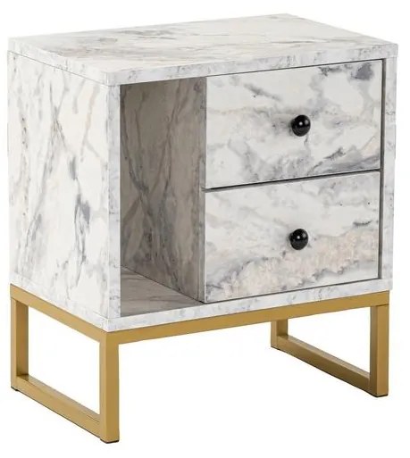 Éjjeliszekrény Glimmer - Fressia Marble, Arany
